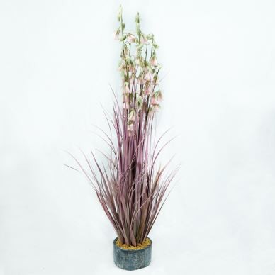 5ft Fake Reed Grass Τεχνητή ροζ γλάστρες με φυτευτή για διακόσμηση δαπέδου